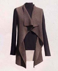 Design 61, jacket in rib, the pattern includes  instructions for long, short and sleeveless version